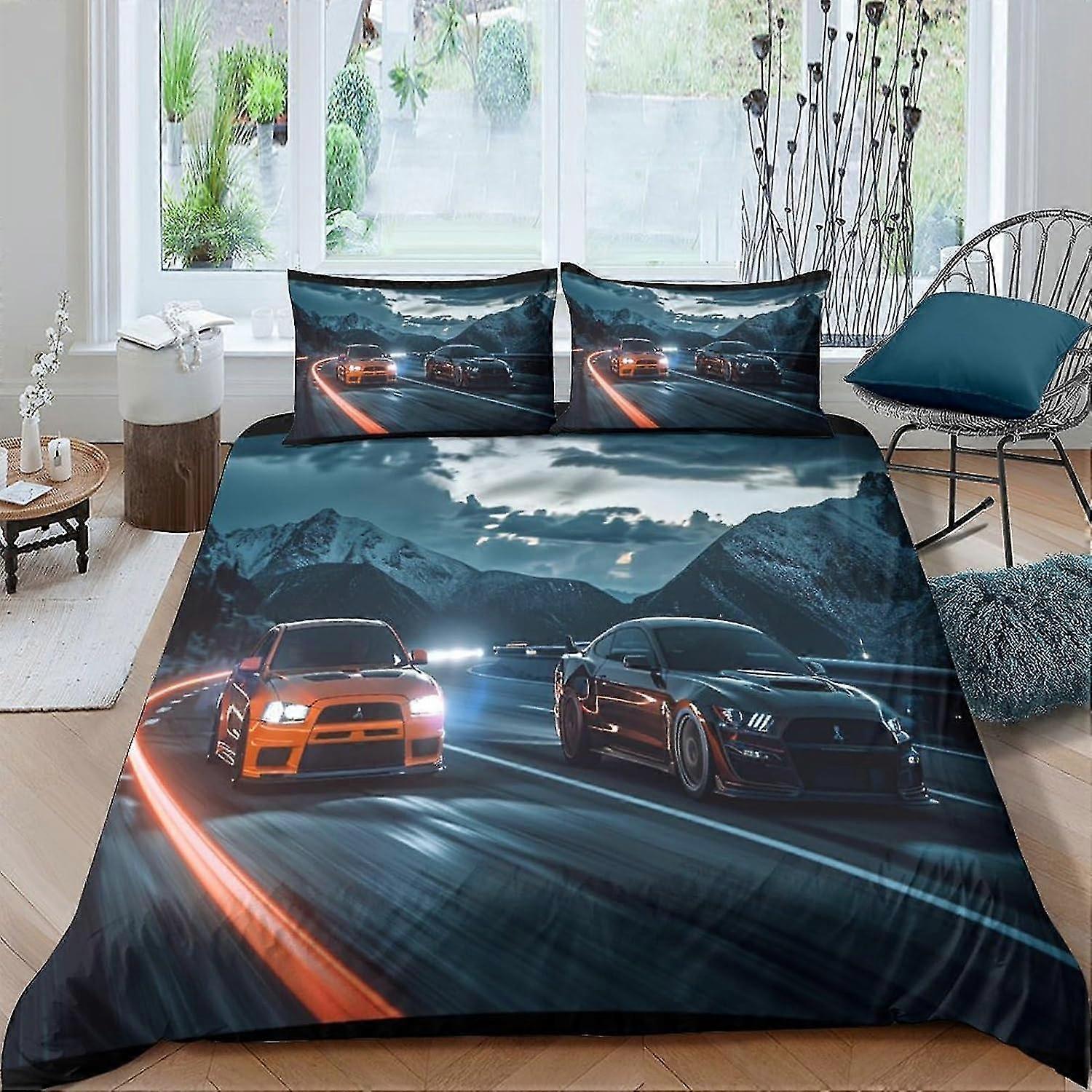 Capas de Edredom para Meninos e Meninas, Conjunto de Edredom Deslumbrante e Legal com Impressão 3D com Capas de Travesseiro, Roupa de Cama de Microfibra Macia