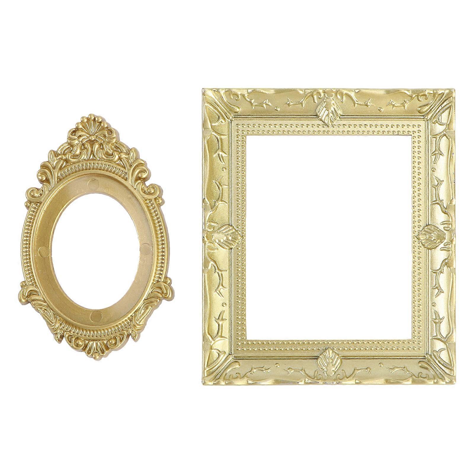 Miniature Resin Photo Frame for Decoration Assorted Color 2pcs Small Model 1:12 Ratio