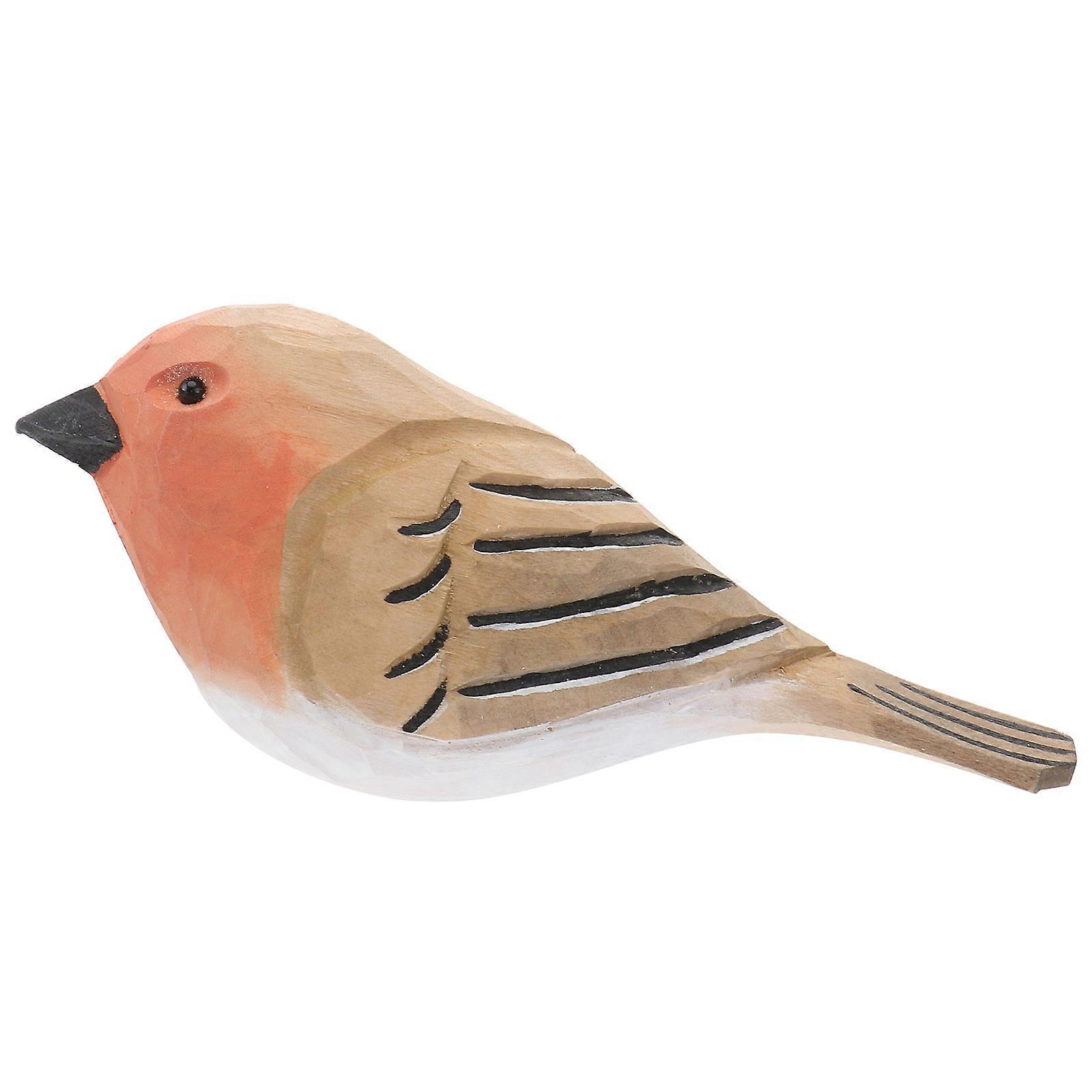 Wooden Bird Figurine Ornament Delicate Bird Modeling Design Car 3.5×1.8×1.8in 1Set