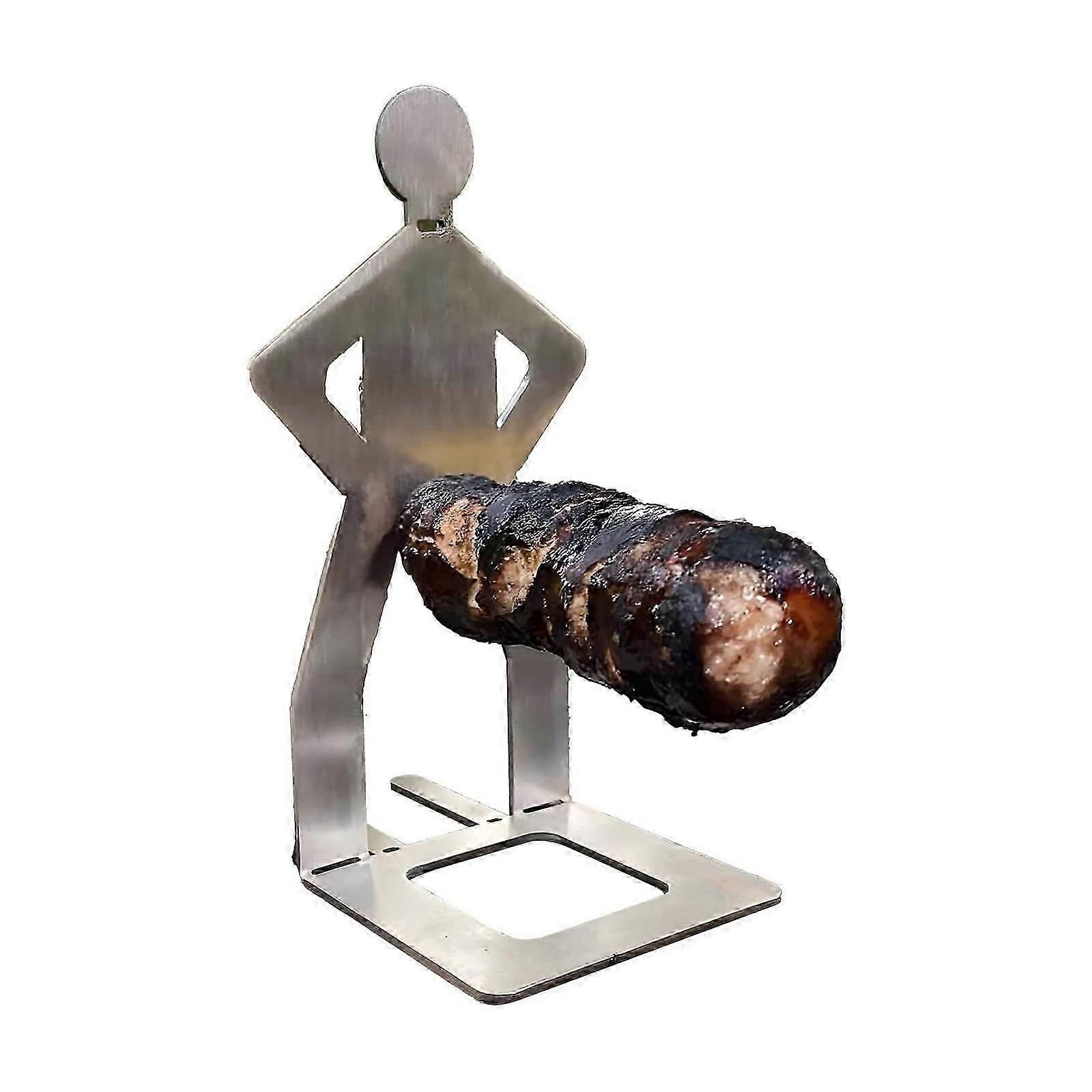 ステンレス製バーベキューソーセージホルダー、グリル用ファニーメタルホルダー、グリル用再利用可能なバーベキューフォークソーセージレール、バーベキューグリルツール