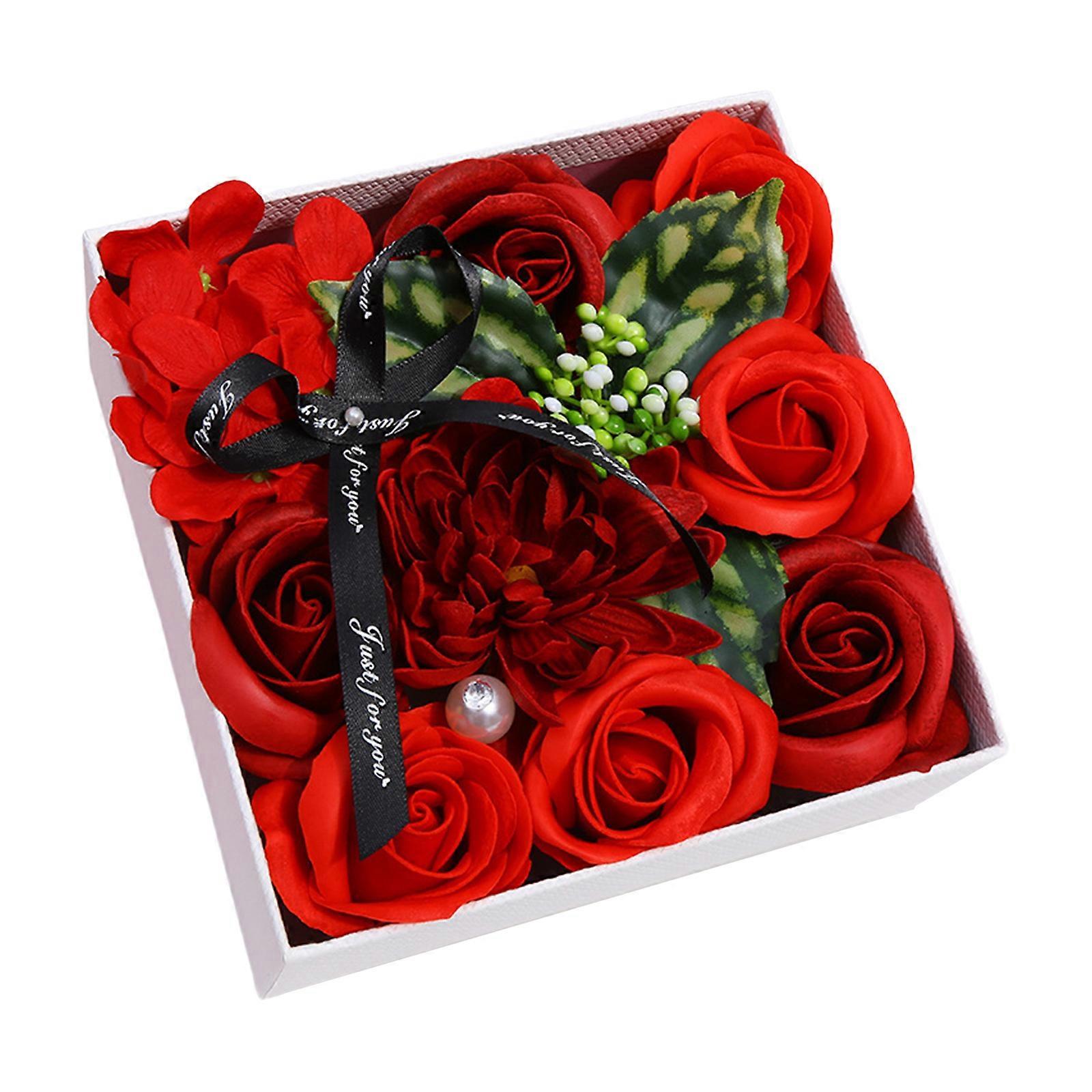 Artificial Flower Storage Box Jewelry Case Lightweighted Home Decoration Artificial Flower Container Red