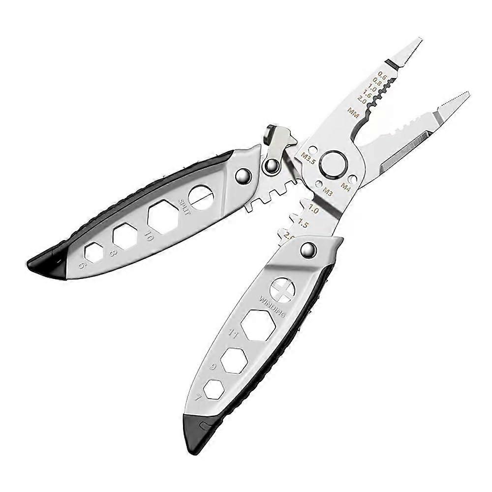 16-in-1 Wire Stripper Tool for Cutting, Pulling, and Crimping Wires with Metal Locking Buckle for Electricians
