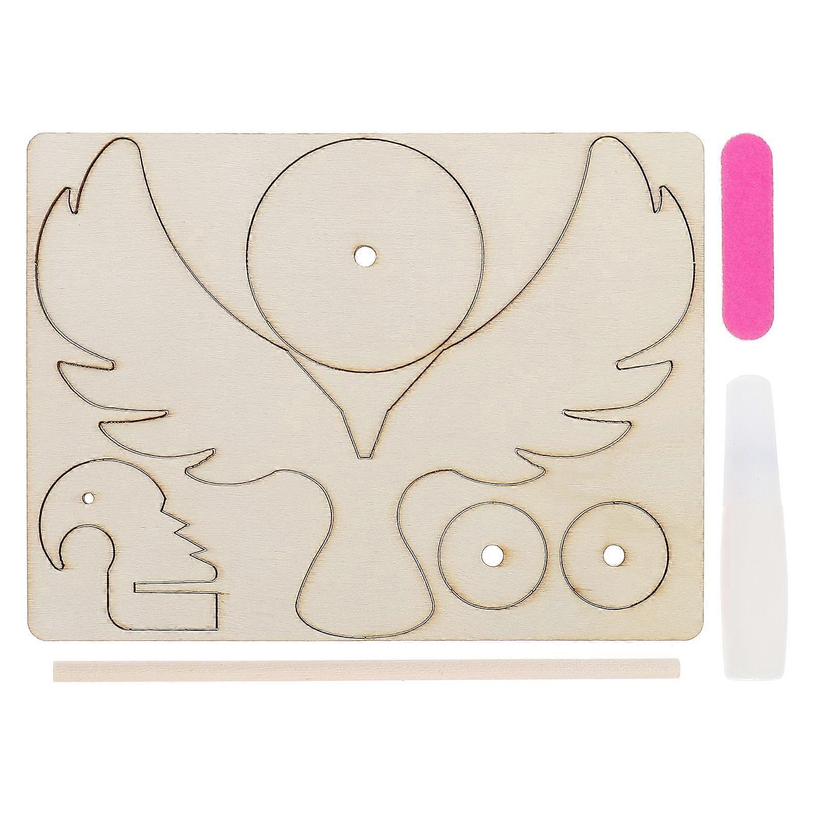 Balance Physics Diy Assembled Educational Bird Shape Wood Material 16x12cm 1 Set