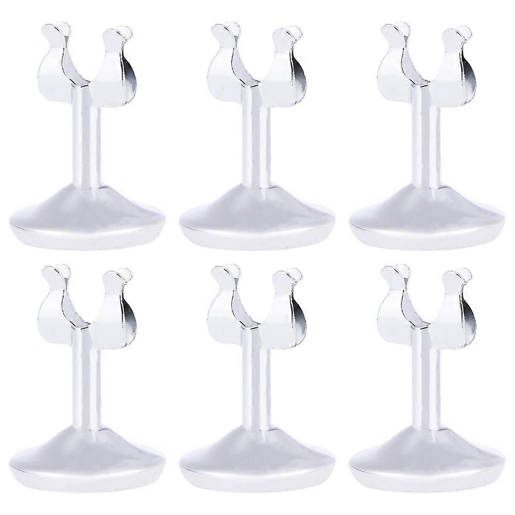 6pcs Stainless Steel Card Stands, Shaped Holders for Menus, Table Numbers, Name Cards – Restaurant & Event Accessories for Buffets
