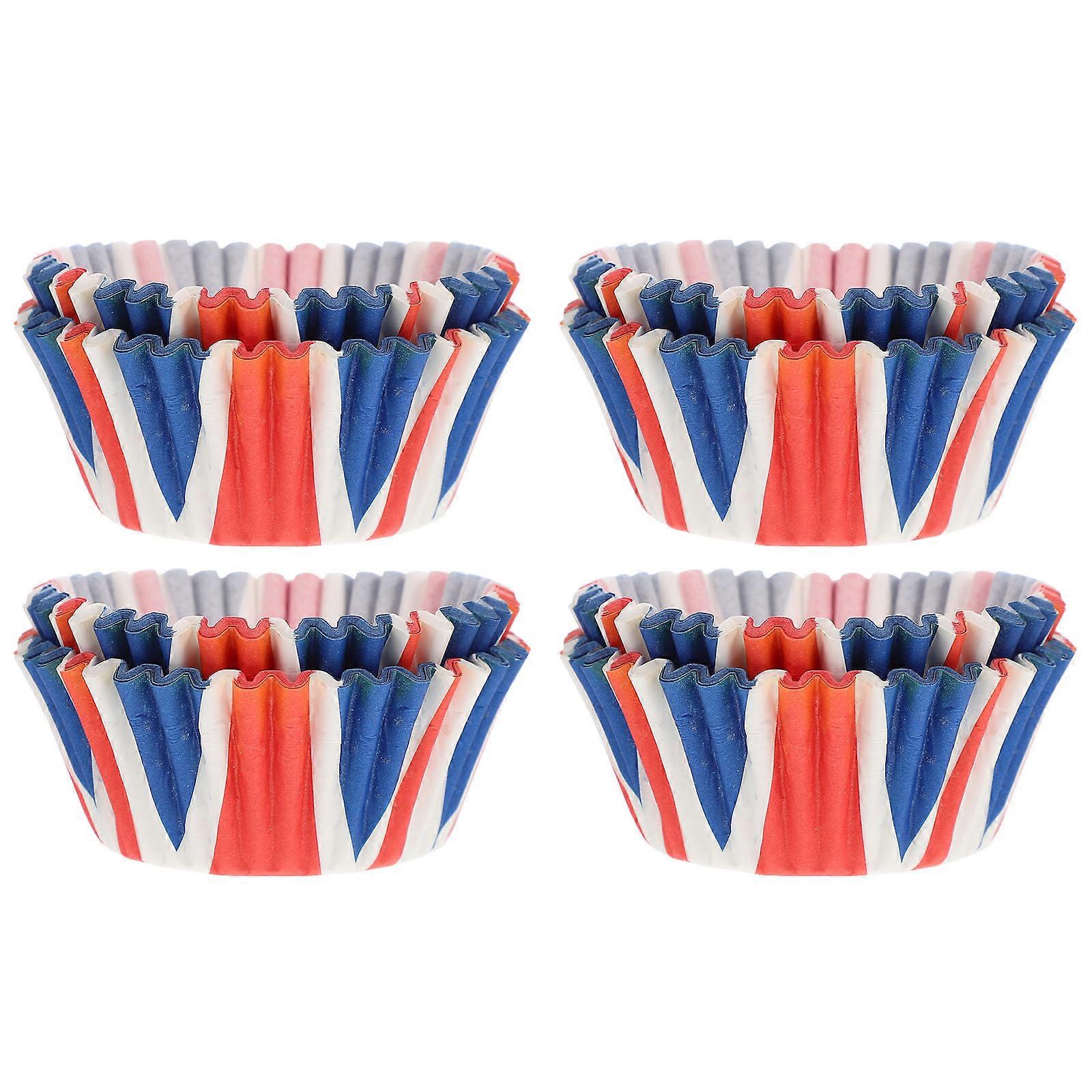 Baking Cups Muffin Cups Union Jack Paper For Cupcake Multi 7x7cm Simple And Elegant 100Pack