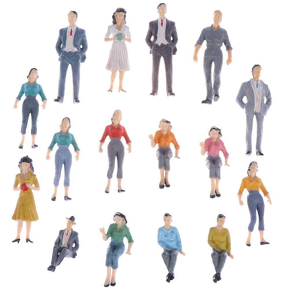 Multi ABS Tiny People Figurines for Decoration 16Pcs Miniature Models