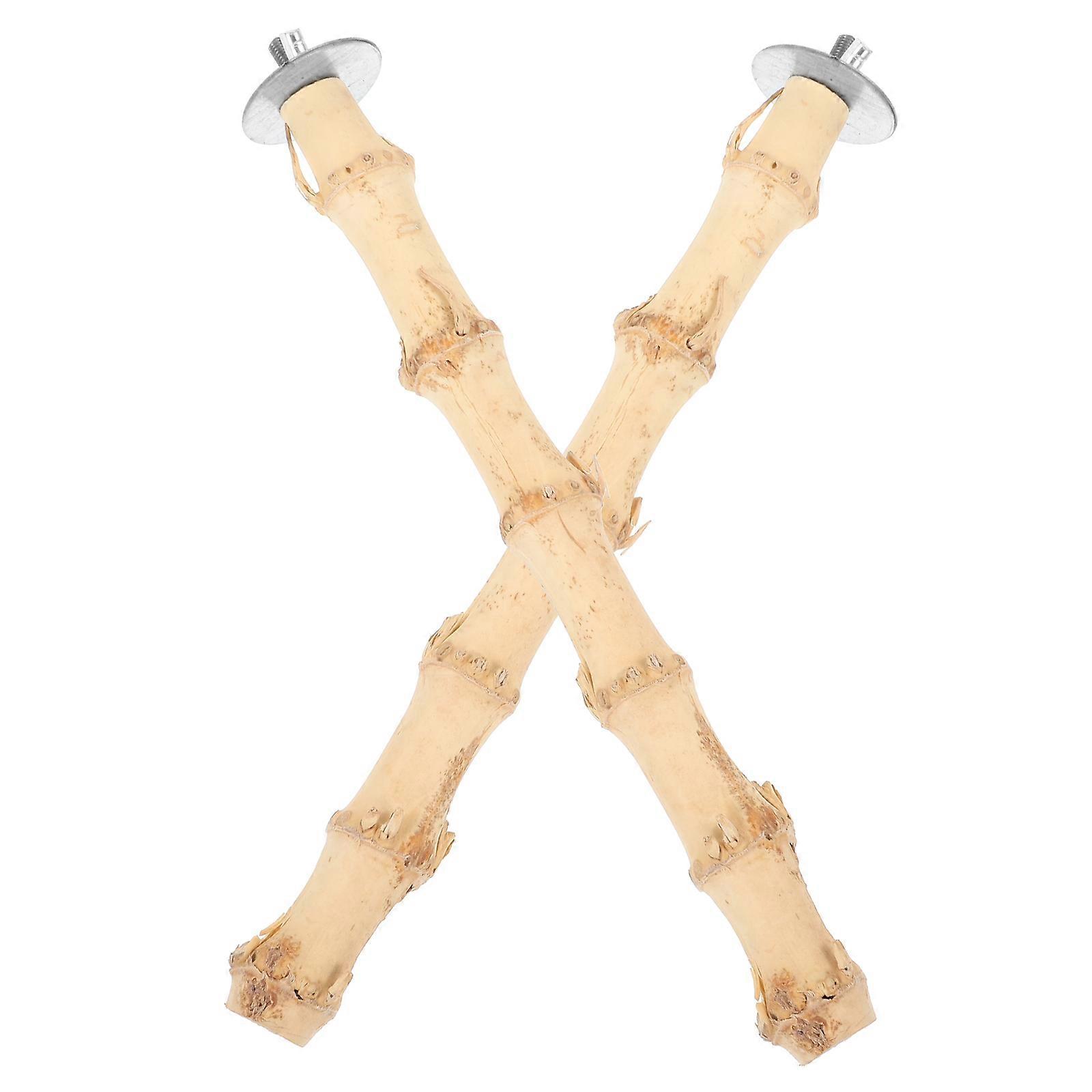 Parrot Perch Stick Bird Chewing Sticks Indoor Bird Entertainment Light Yellow 20.00X2.50X2.50CM Perching 2Pcs