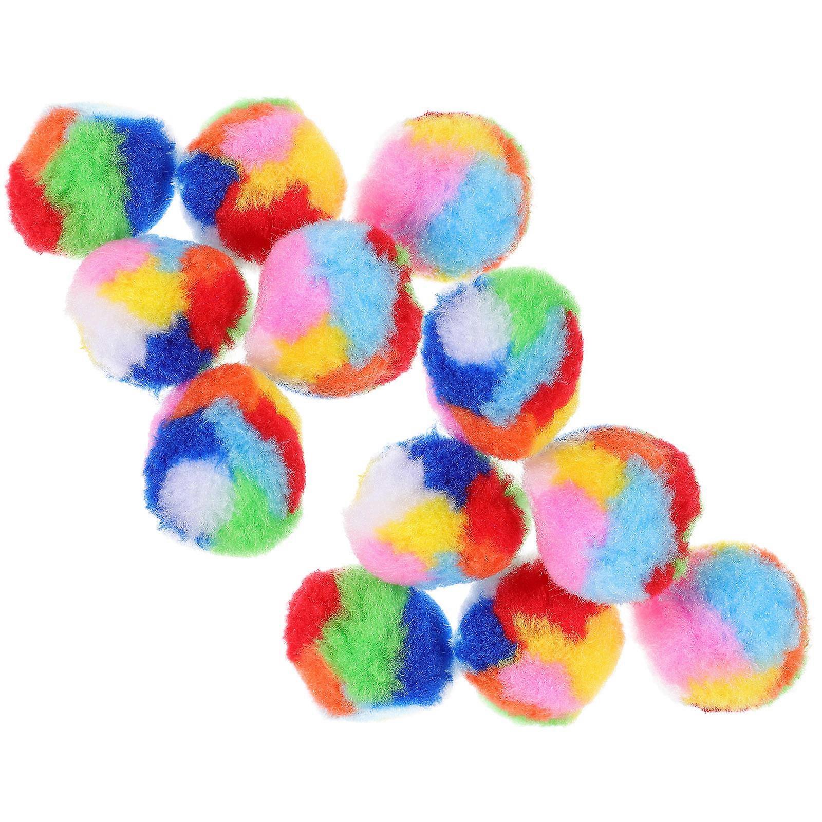 Cat Toy Balls Plush 20Pcs Assorted Color Interactive Cat Toy for Indoor Cats