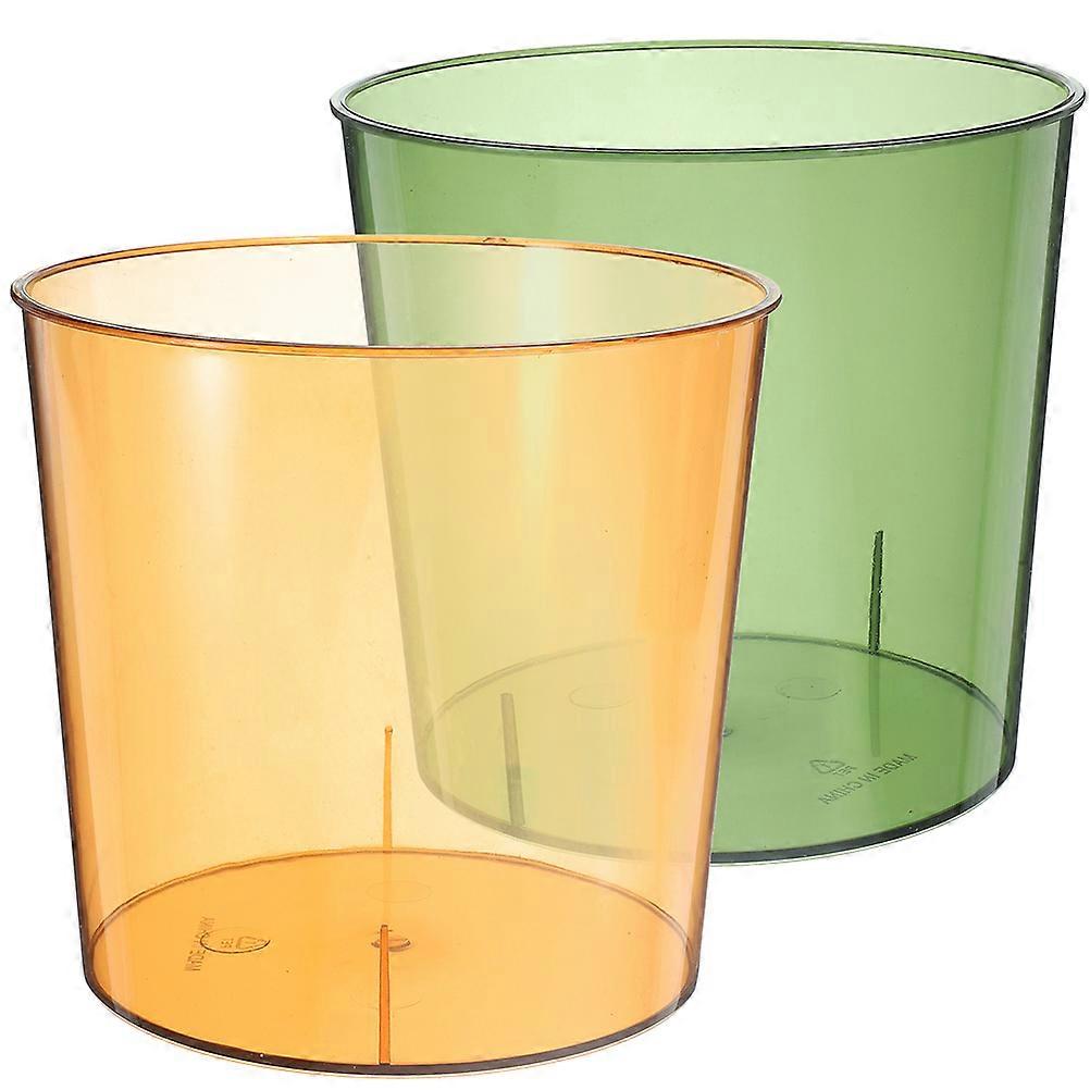 Clear Garbage Pail Waste Collection Simple Design Office Use 2Pcs