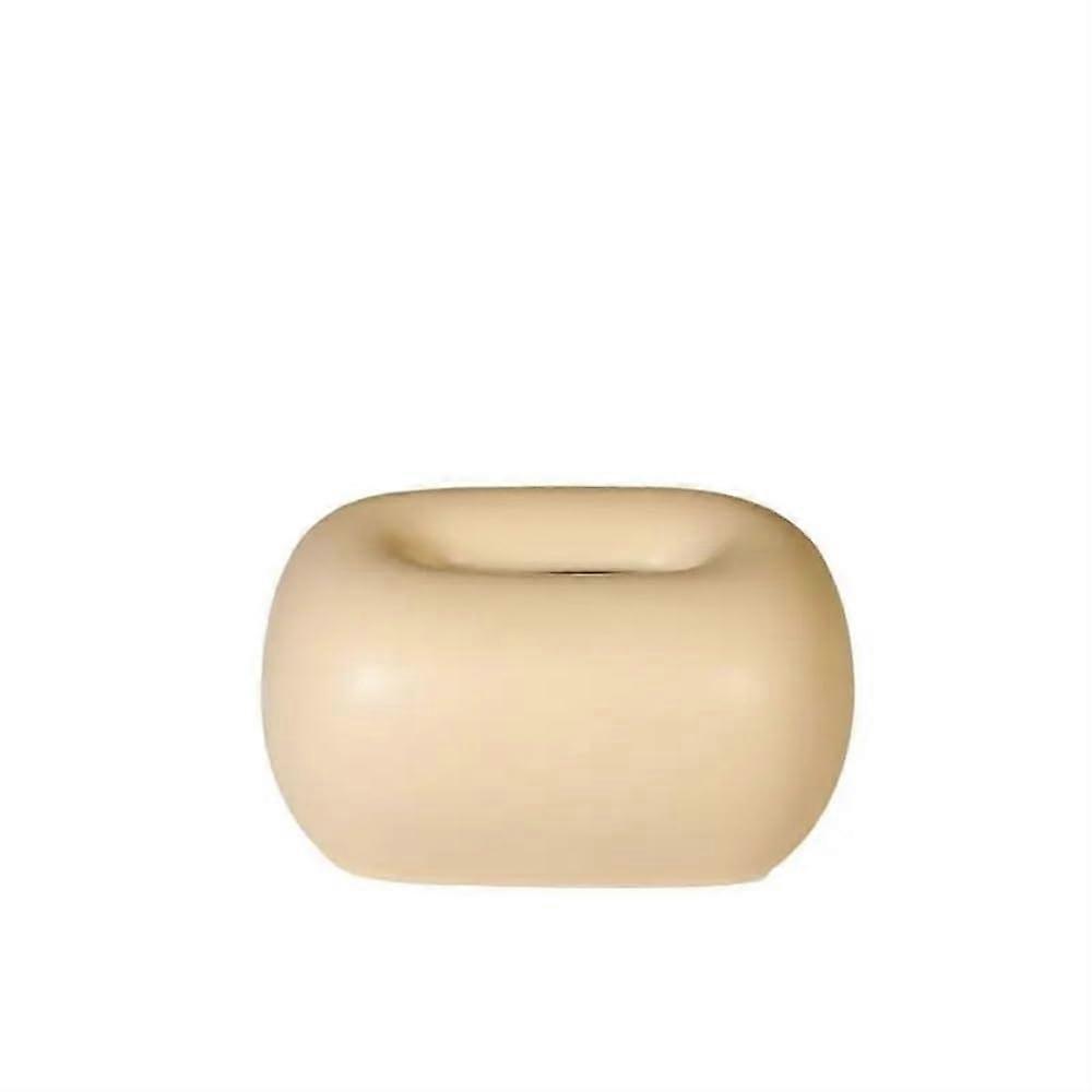 Ceramic Tissue Box with Rounded Corners for Coffee Table or Bedside Décor in Faint Yellow