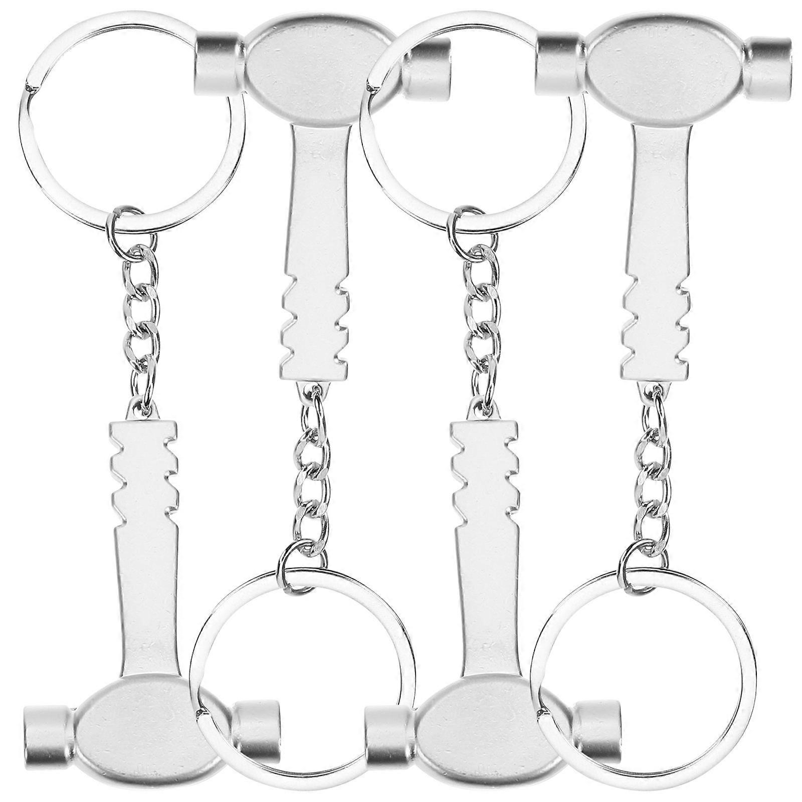 Hammer Charm Keychains Cell Phone Pendant For Car Keys Silver