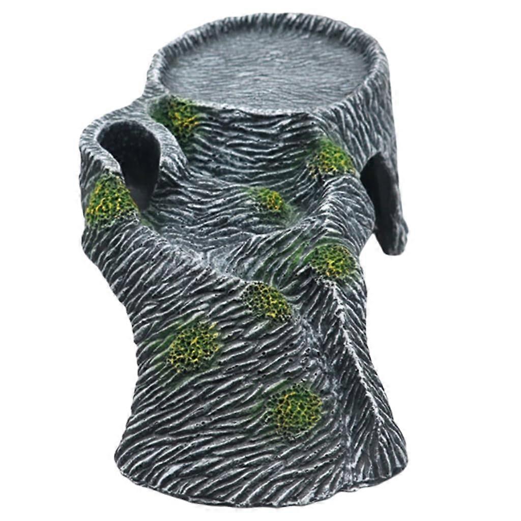 Terrarium Turtle Basking Platform With Ramp And Cave Hide, Landscape Decor For Reptiles And Aquariums