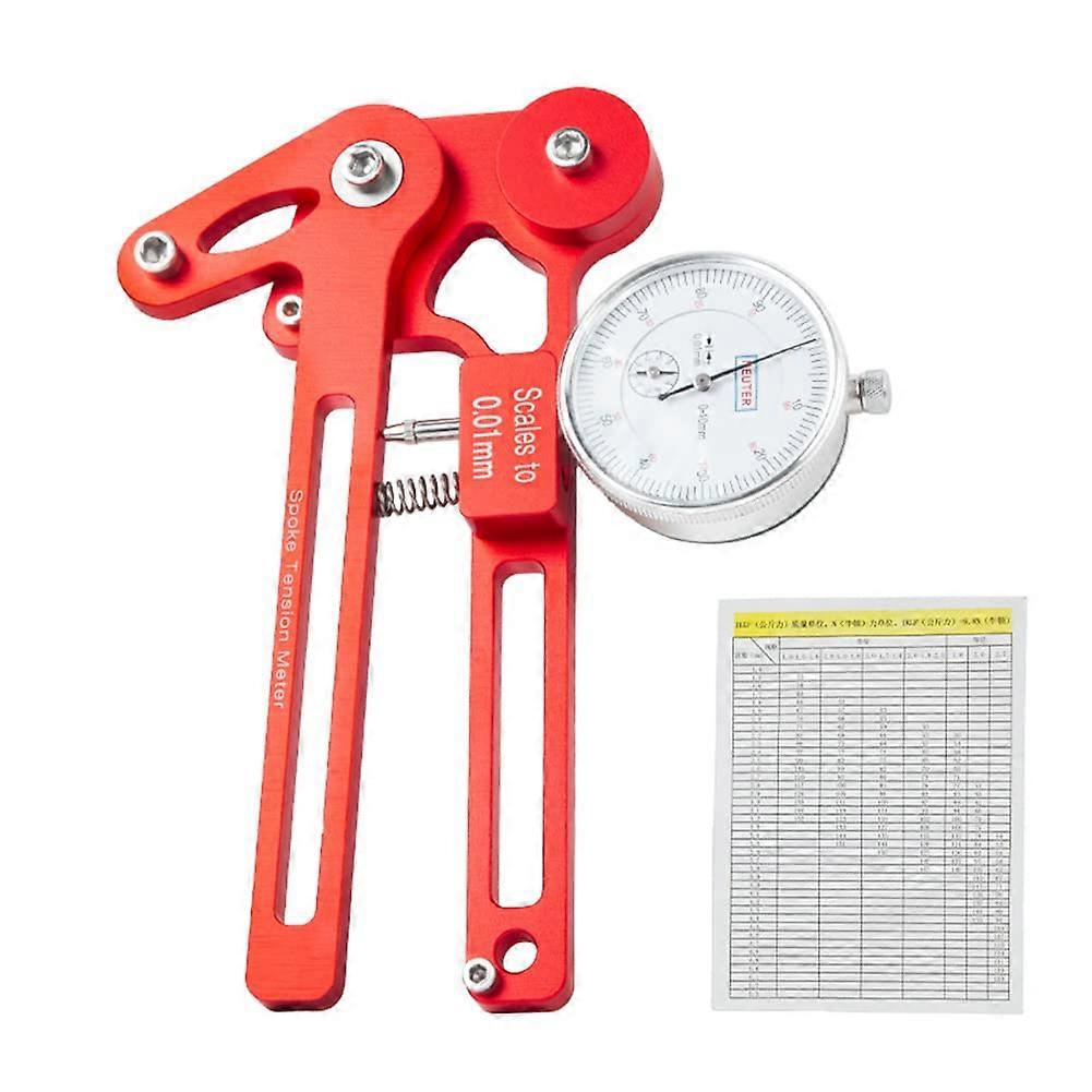 Spoke Tensionmeter Wheel Making Tool Wire Tension Gauge (Red Mechanical Clock)