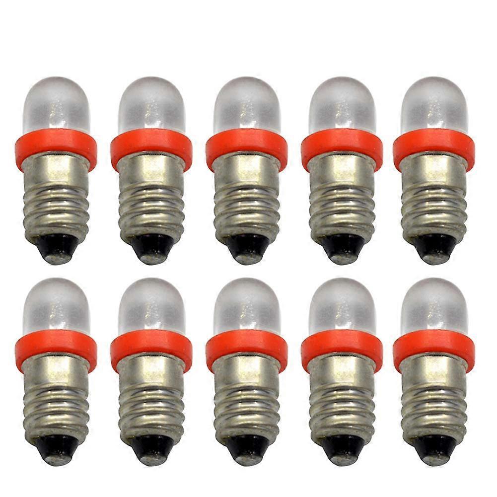 10 x 6V E10 Mini LED Flashlights White/Blue/Red/Green/Yellow E10 Base (RED)
