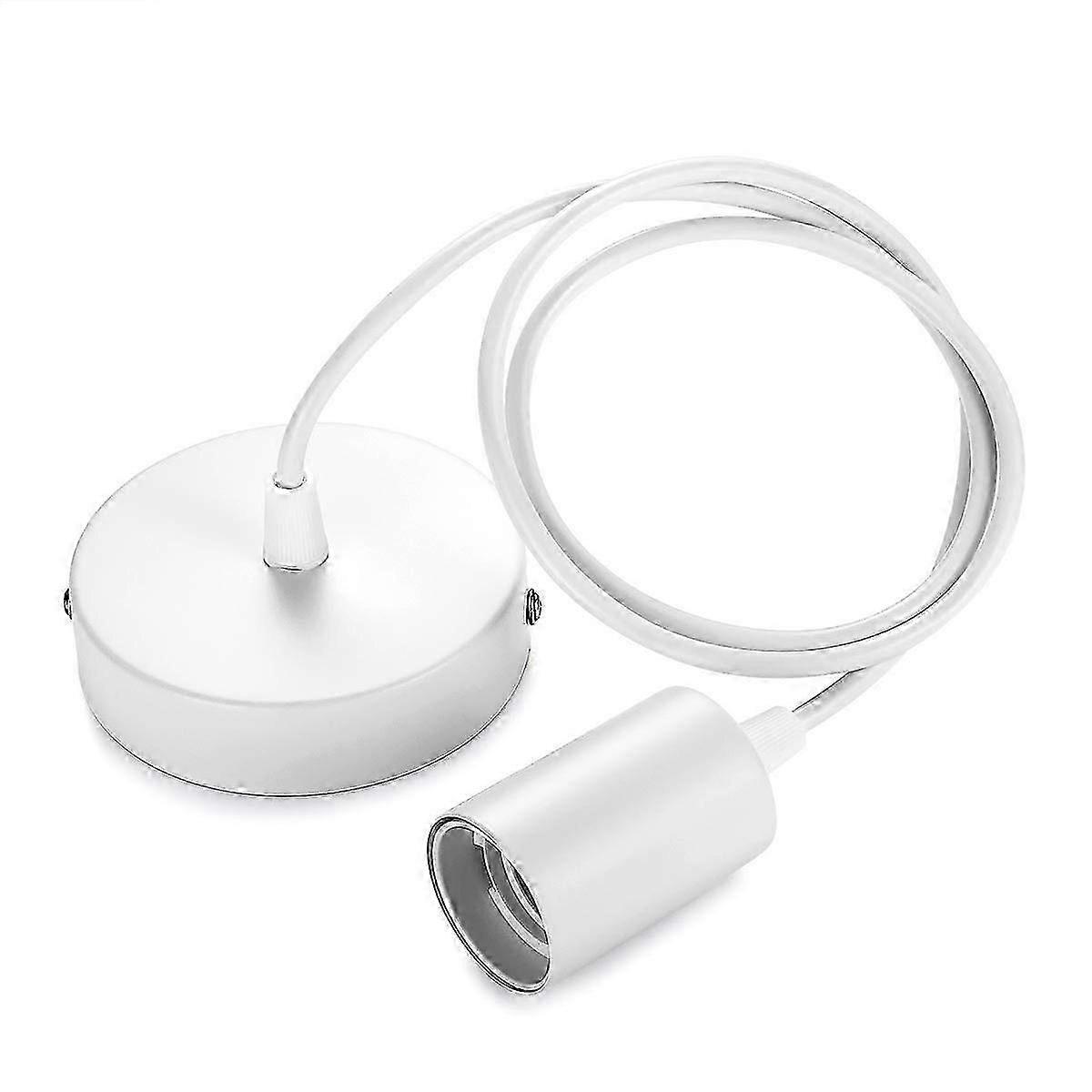 Lampada a sospensione in metallo, portalampada E27 con cavo, pendolo corda 100CM, cavo di sospensione bianco, ideale