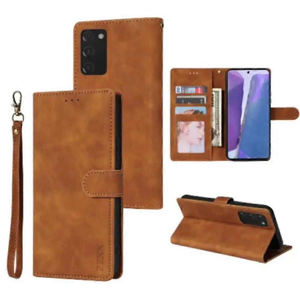 Magnetic Wallet Case For Samsung Galaxy (brown)