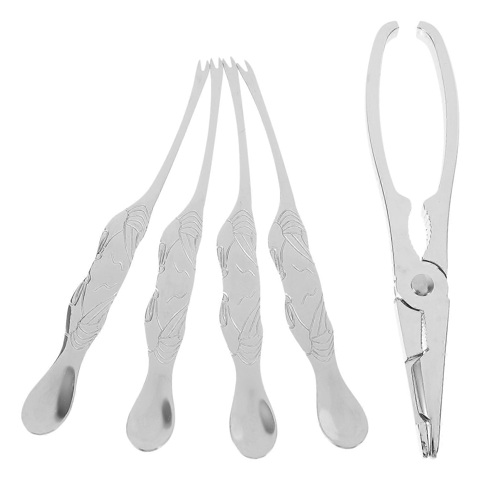 Lobster Sheller Tool Seafood Shell Scissors Blue Zinc-alloy Ergonomic Dining 5Pcs