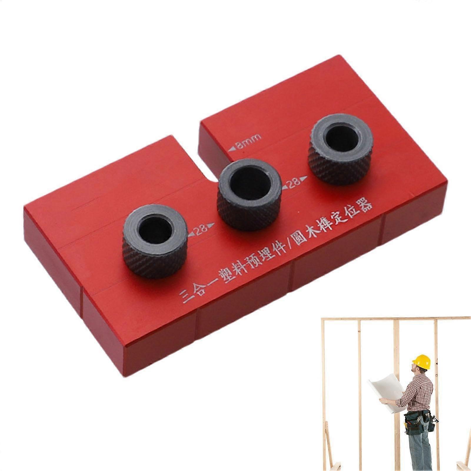 Doweling Jig for Woodworking, Adjustable Dowel Hole Locator Kit, Round Tenon Positioning Block, Drill Guide Tool