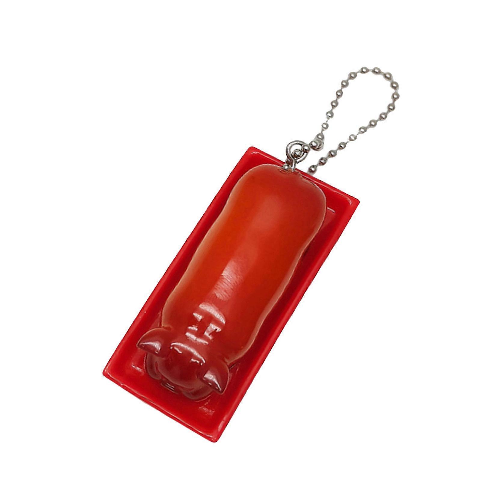 Double Roast Meat Keyring Accessory Realistic Texture Designs Versatile Use Pull Carabiner or Decorative Gifts Item Multicolor