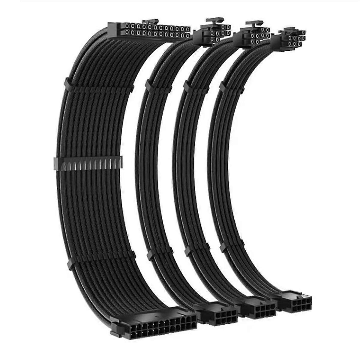 Modular Power Extension Cable Set for Computer Case High Flexibility Efficiency for Computer Cases Mining Rigs Black