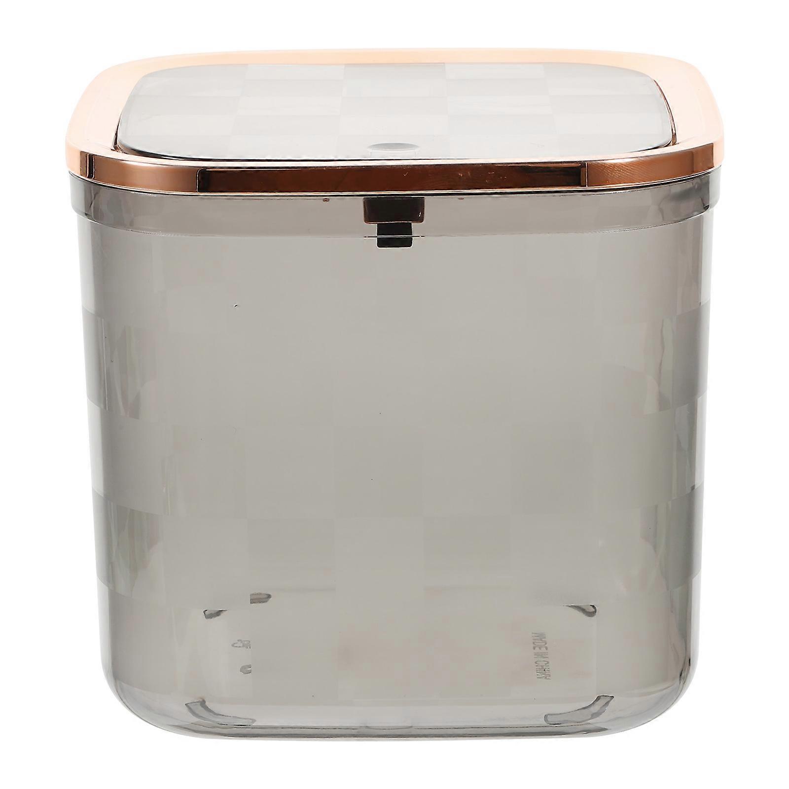 Space-Saving Cute Desktop Trashcan Workbench Grey 15X15X13.5CM Odor Reduction 1Pcs