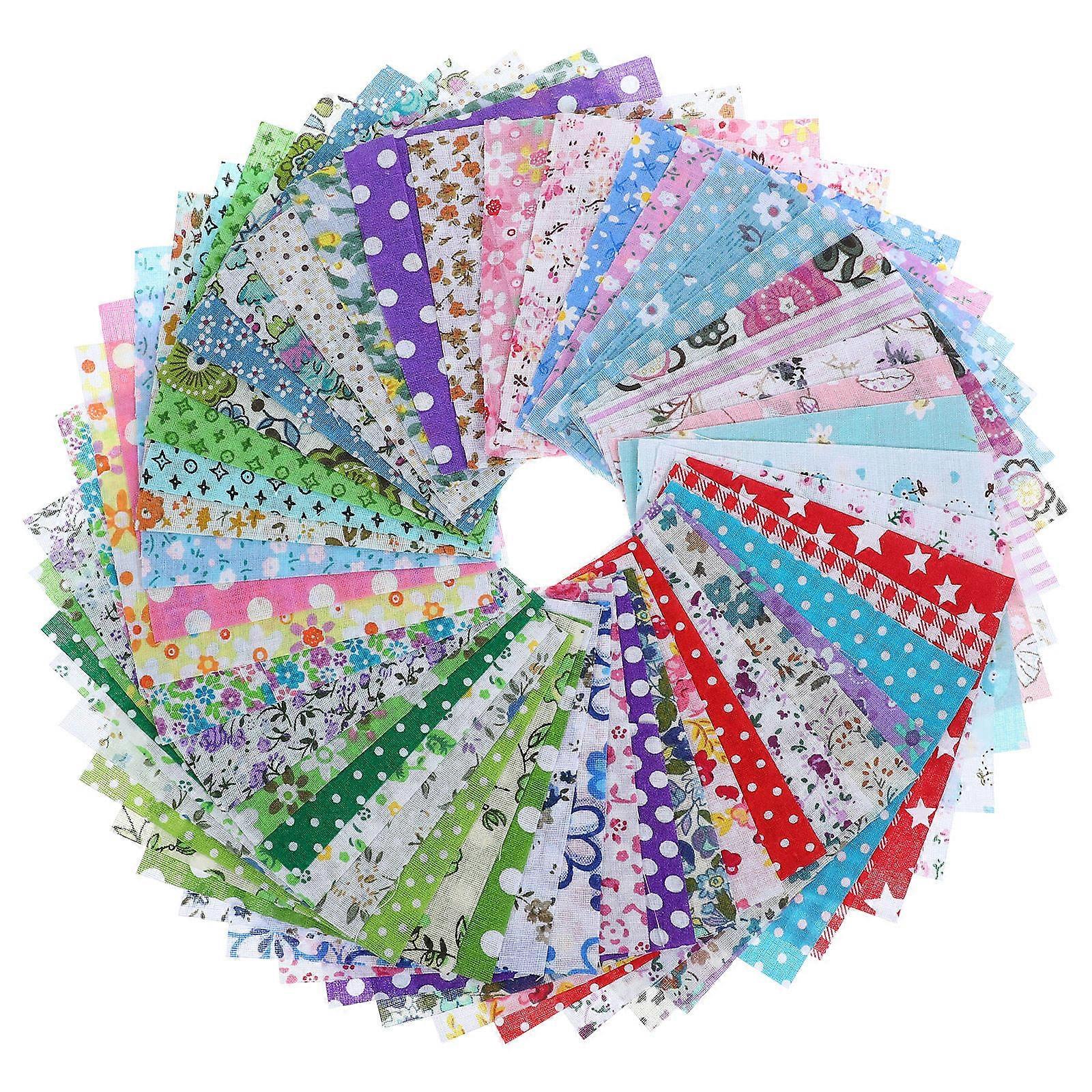50Pcs 10x10cm DIY Cotton Fabric Squares for Crafting Colorful Projects