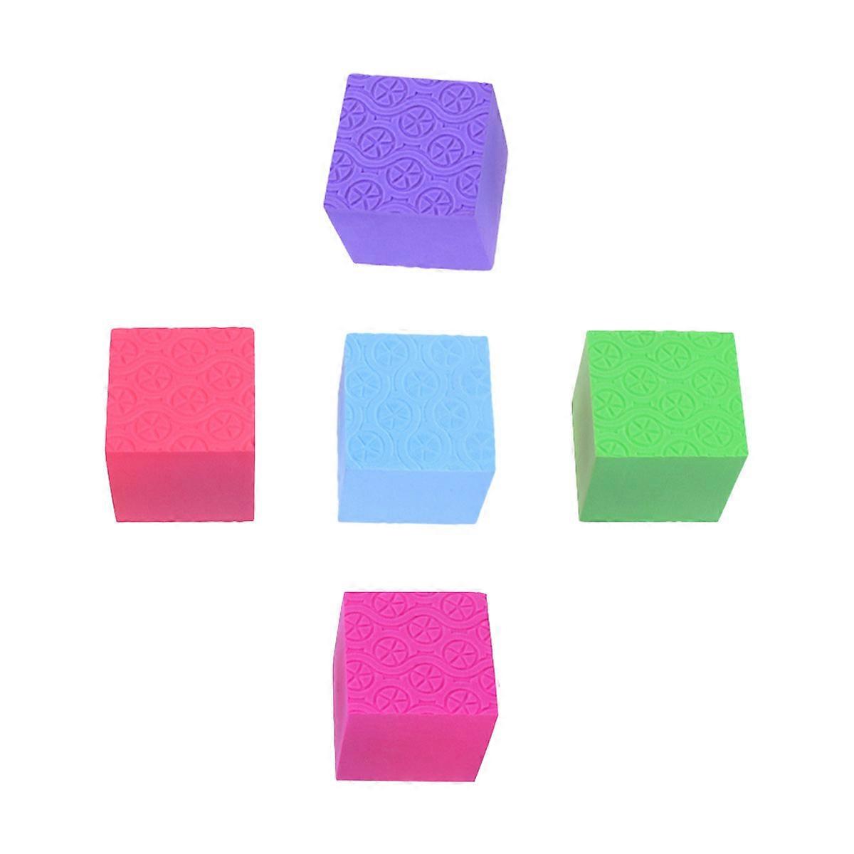 Cube Block Square Block Training Aid Improve Practical Skills For Children Playing Studying 10CM Bright Colors 5Pcs