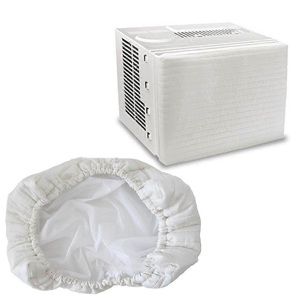 غطاء مكيف هواء داخلي مع مروحة تبريد مزدوجة العزل زجاج أمامي 1 مجموعة مفيدة لغرفة نوم المنزل غرفة المعيشة البيج