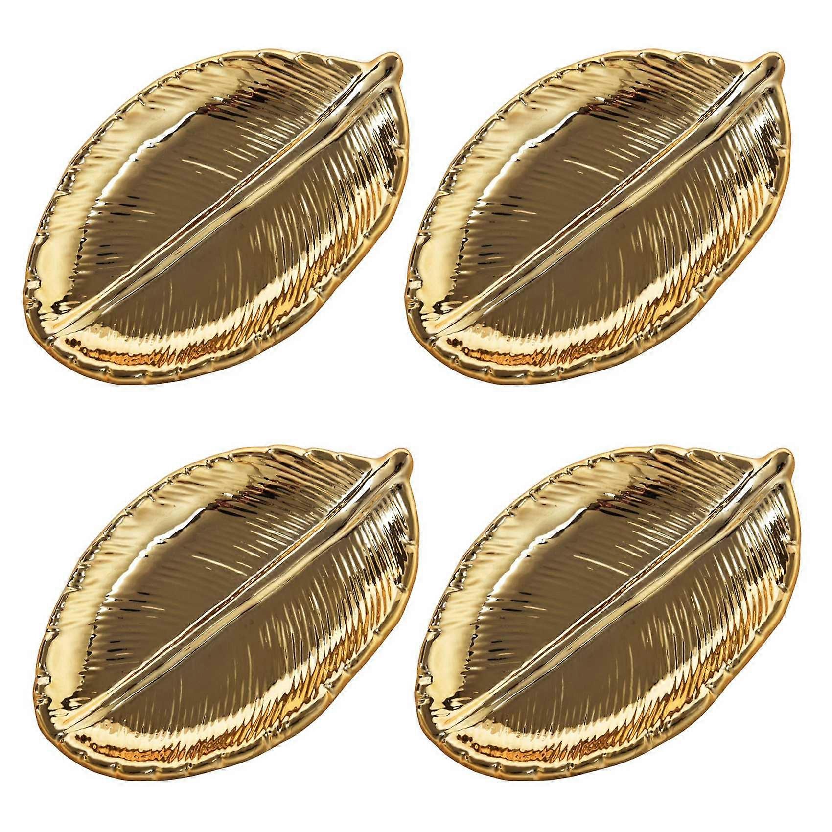 4X Decorative Ceramic Plate Dish Porcelain Candy Trinket Dish Jewelry Fruit Serving Tray Crockery Ta