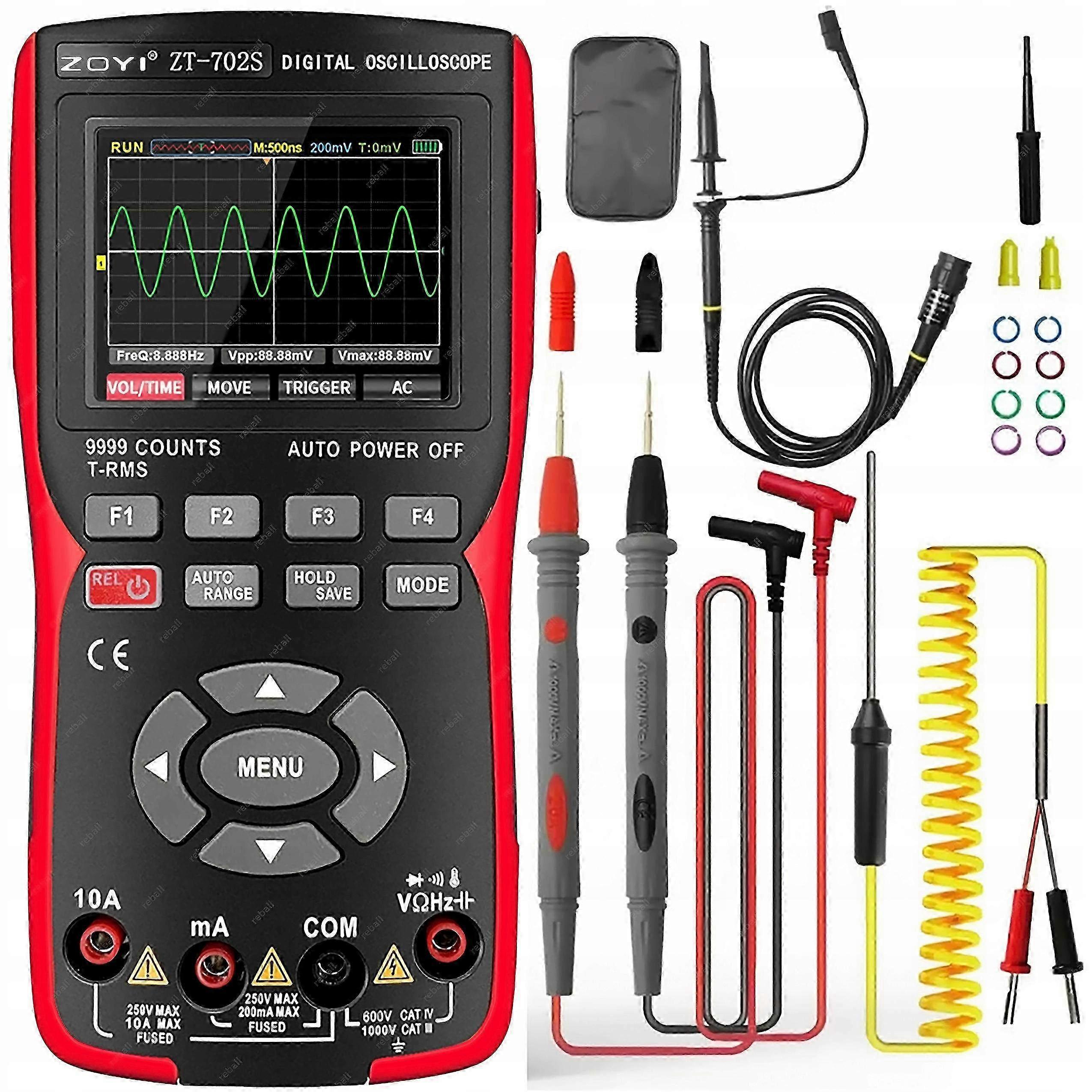 Zoyi ZT-702S 2-in-1 Digital Oscilloscope & Multimeter with Battery for Accurate Electrical Measurements
