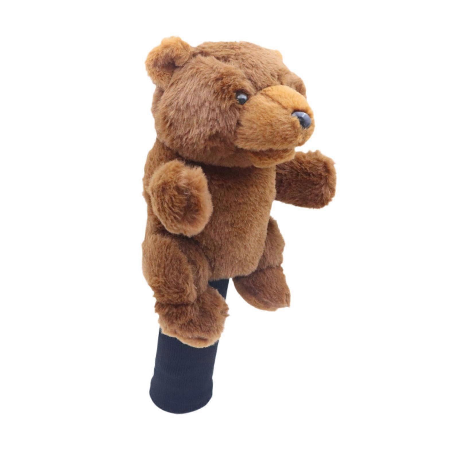Plush Golf Wood Headcover for Drivers and Fairway Woods, Braunbär Bear Design, Soft Material, Durable Protection