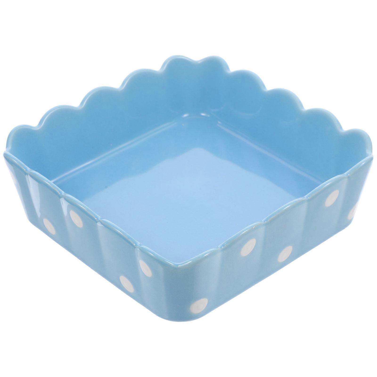 Ceramic Chinchilla Bowl Square Bottom Hygienic Feeding 1Set