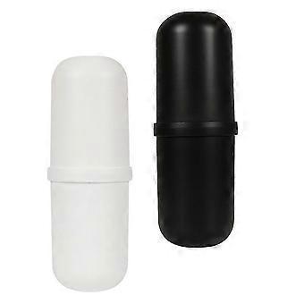 Cup For Storing Toothbrushes Portable Washing Cups Bathroom Use Black 20x7cm Space Saving 2Pcs