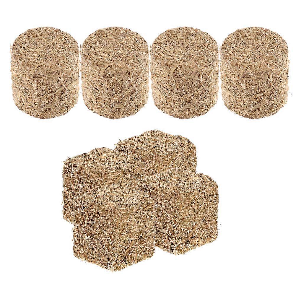 8pcs Mini Haystack Decor Craft Accessories for Decor Khaki Synthetic Material Compact Size