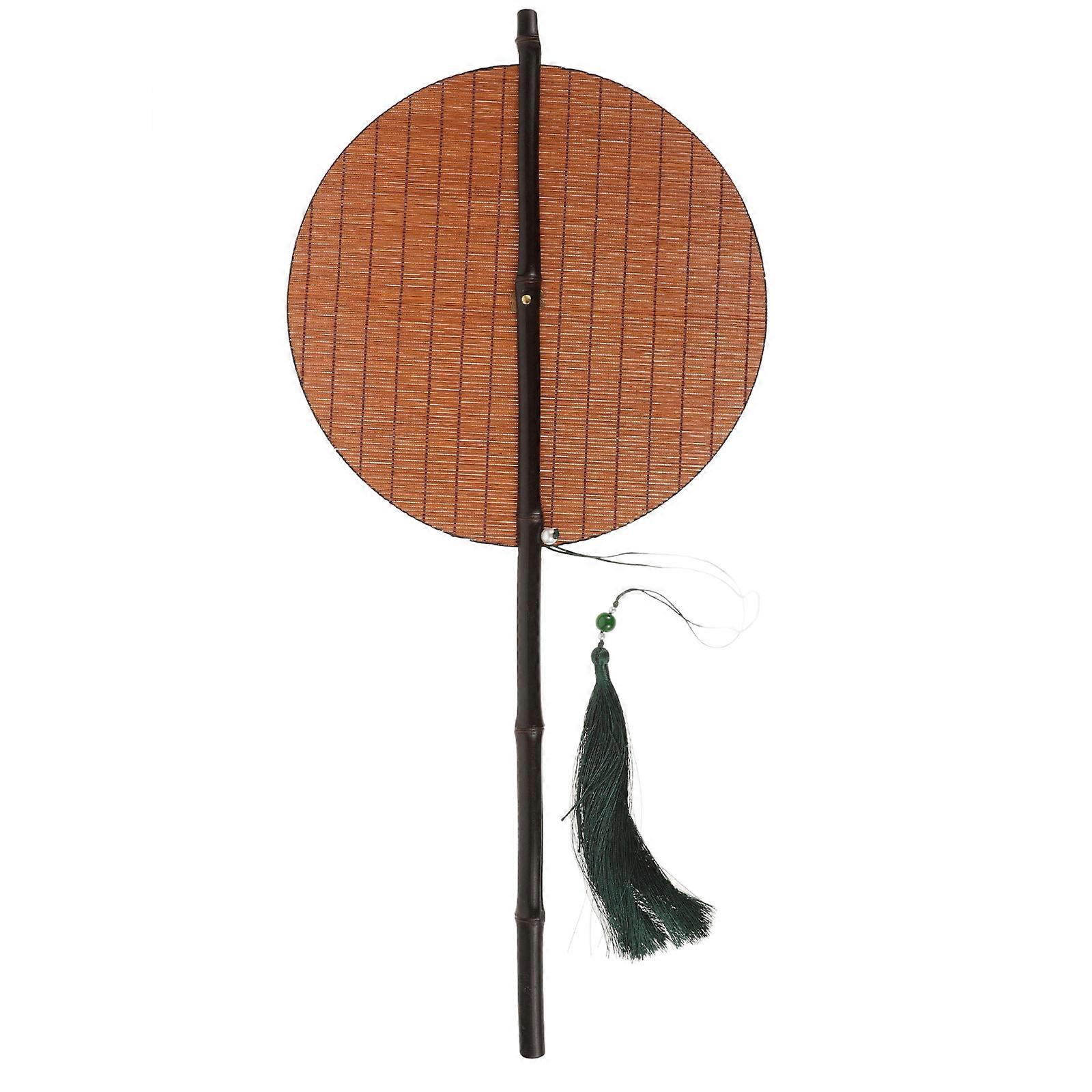 Handheld Round Bamboo Fan, Retro Foldable Design, Lightweight Portable for Summer Travel, Dancing, Performance, Photography, Easy Storage