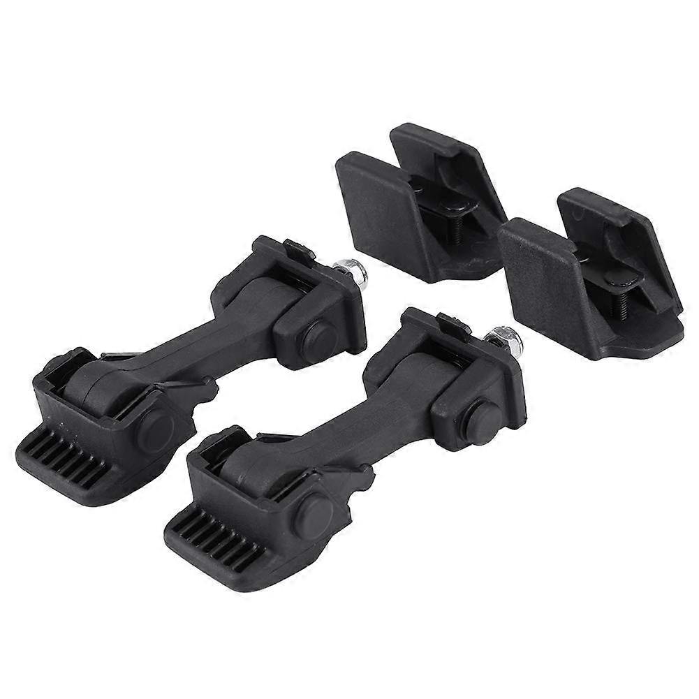 Hood Latch Catch & Bracket Set For Jeep JK Wrangler - 2 Lower & 2 Upper Latches, Part 55395653Af, Aftermarket