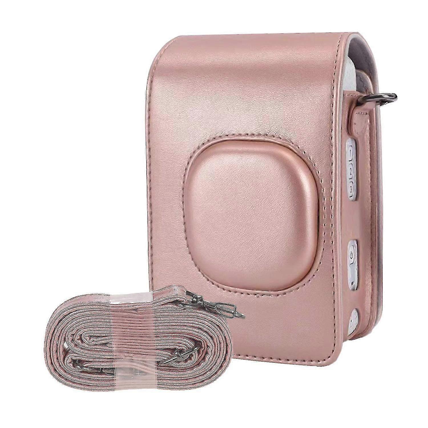 Compact PU Leather Instant Camera Case Bag with Shoulder Strap - Compatible with Fujifilm Instax Mini LiPlay-O for Easy Carrying
