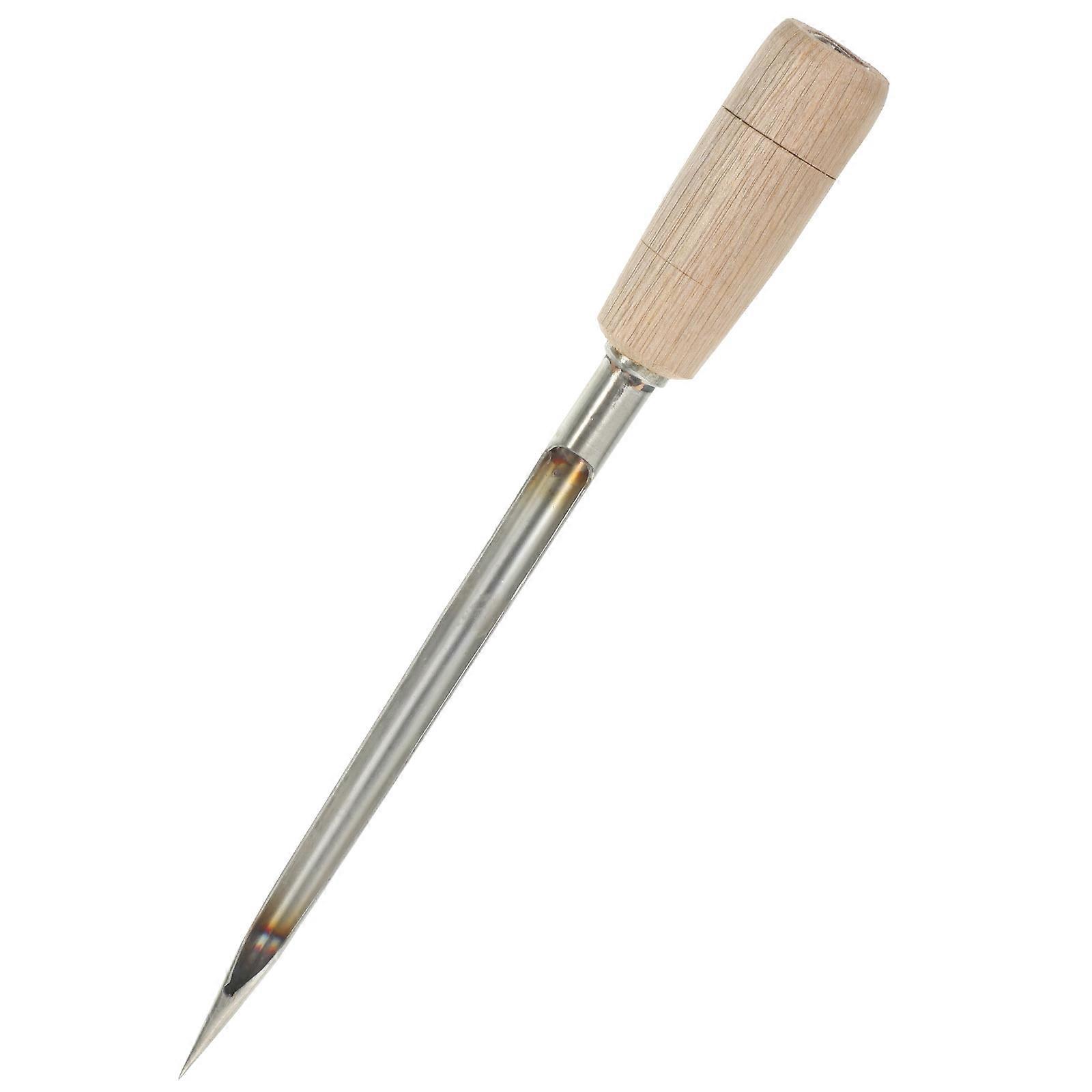 Stainless Steel Grain Powder Sampler with Wooden Handle 1 Set for Outdoor Use Random Style
