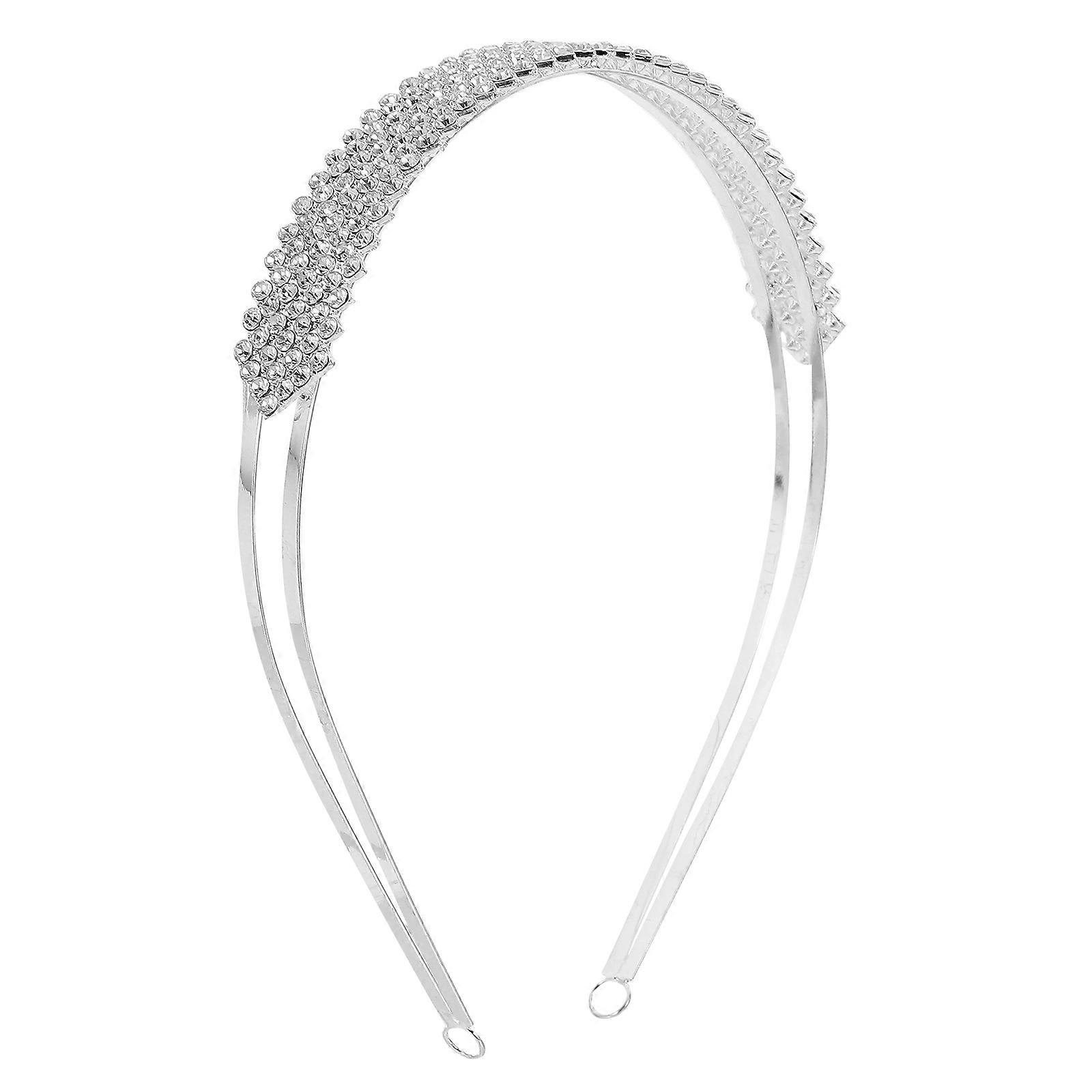 Rhinestone Hair Barrettes Silver Durable Construction for Wedding Use