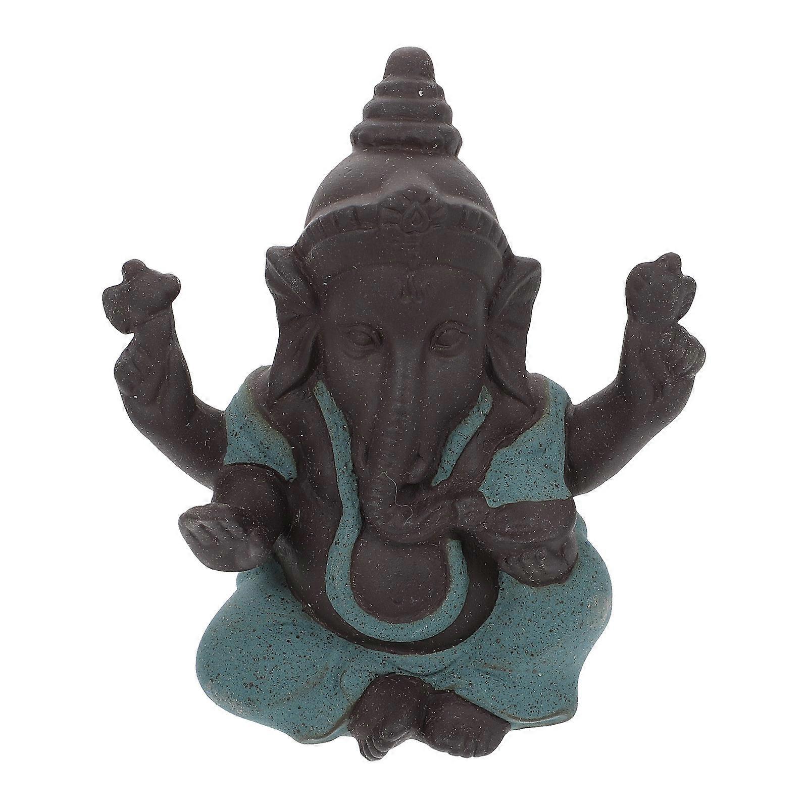 Sculpture Decor Handmade Buddha Statue Purple Clay Artistic Design For Office Decor 7.3x7cm Religious Atmosphere 1Pack