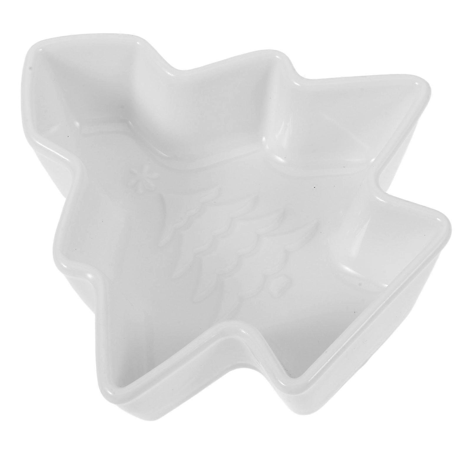 Fruit Serving Tray Featuring A Christmas Tree Design Perfect For Serving Salads At Family Events 9.80X9.80X3.00CM 1Pcs