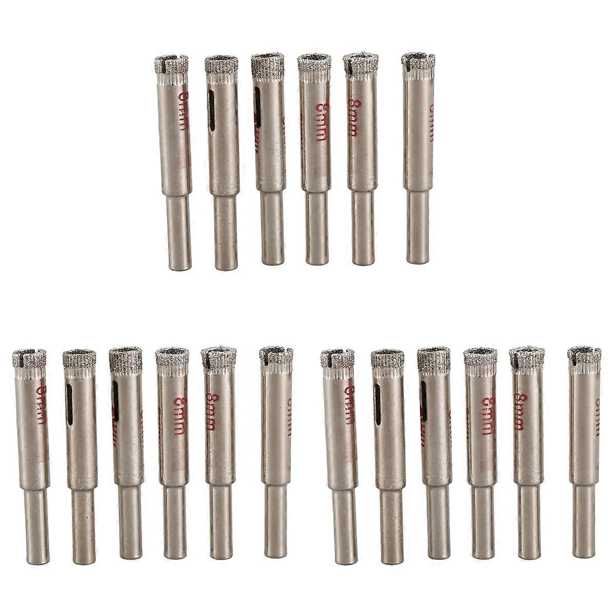 18 Pcs 8mm Diamond Core Drill Bits Ceramic Tile Glass Hole Saw