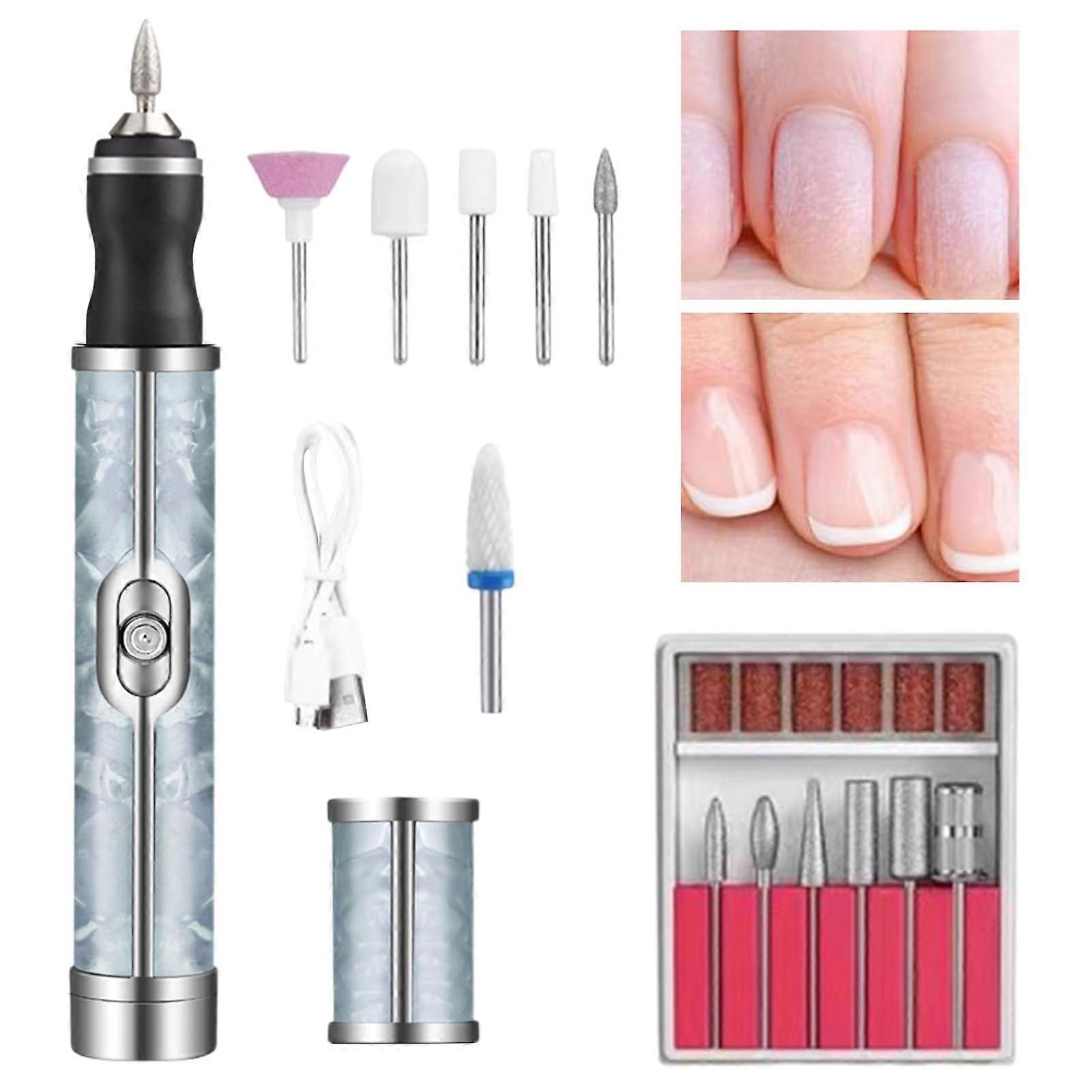 Manicure Drill, Nail File Drill, Cordless Drill Set for Nails, Multifunctional Pedicure Tool, USB Rechargeable