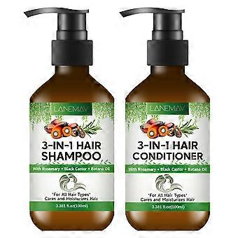 3-IN-1 Batana Oil Shampoo & Conditioner Set, Organic Batana Oil Scalp Treatment for Hair Growth for Thinning Hair & Hair Loss, Infused with Rosemary+B