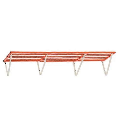 Wallmounted storage shelves, sturdy floating shelf for organizing garage, kitchen, storage, basement, gym 280×40cm orange.