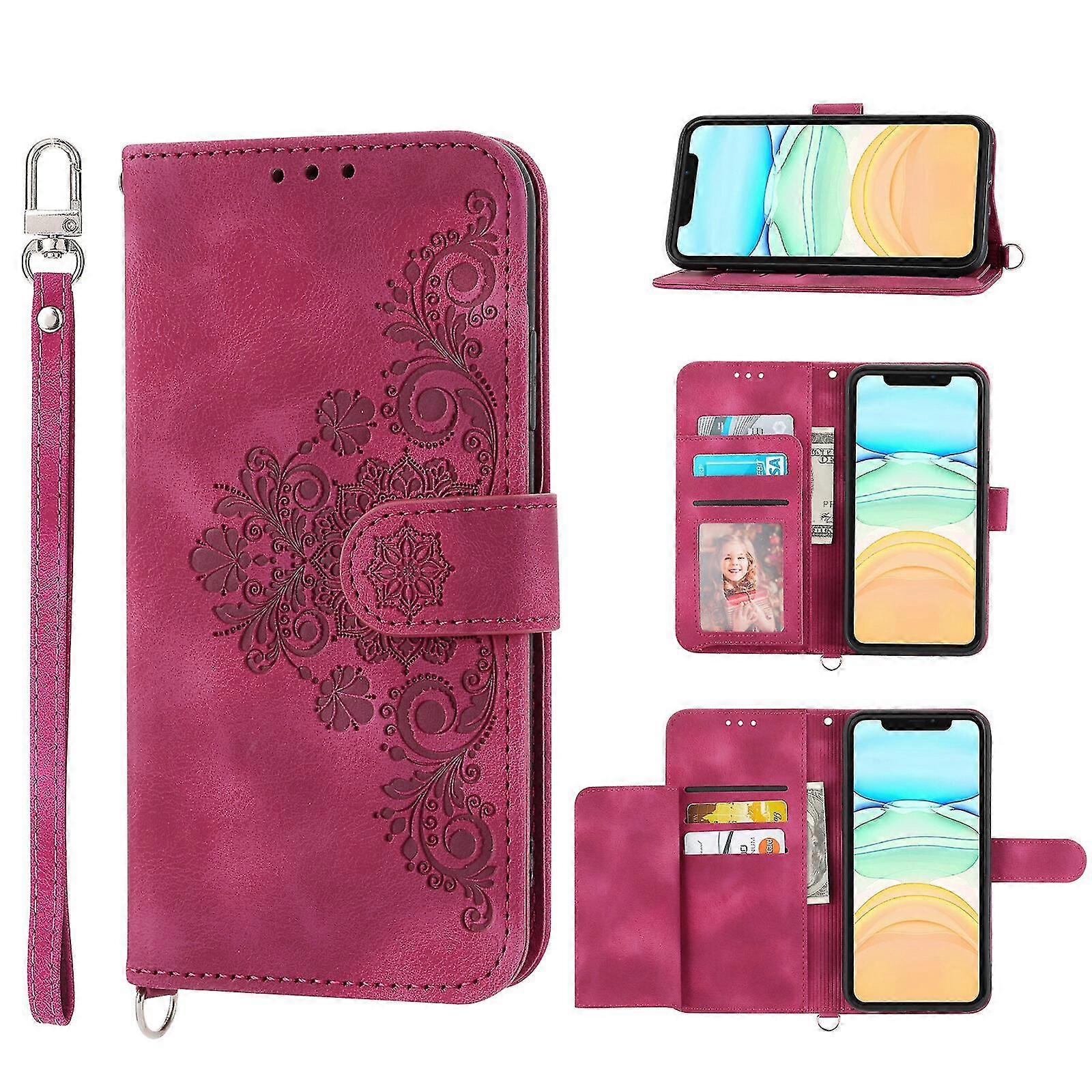 For iPhone 12 Mini Case, Leather Wallet Flip Case With Strap