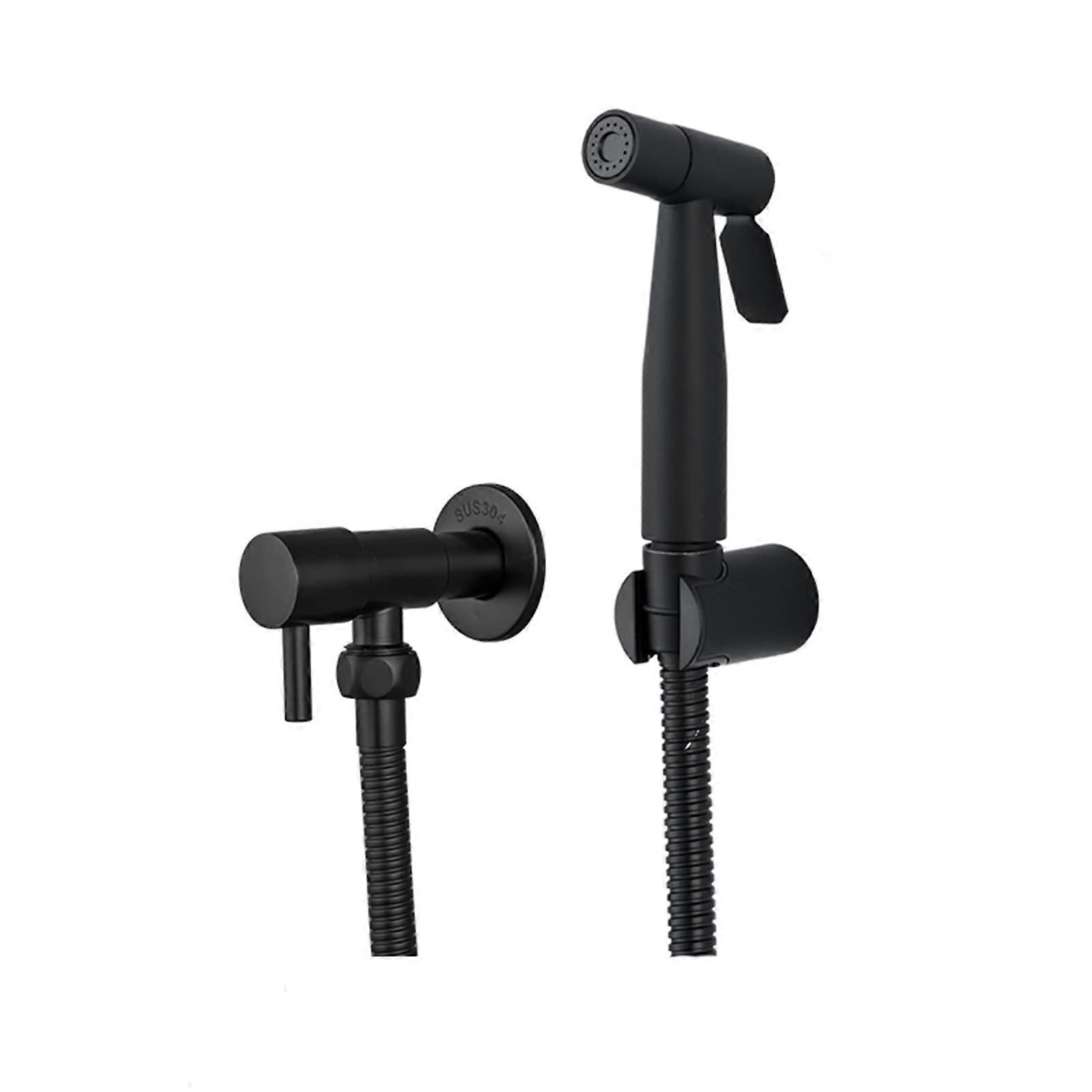 Portable Handheld Bidet Sprayer for Toilet, Stainless Steel Baby Cloth Diaper Sprayer, Black Bidet Hose for Feminine Hygiene.