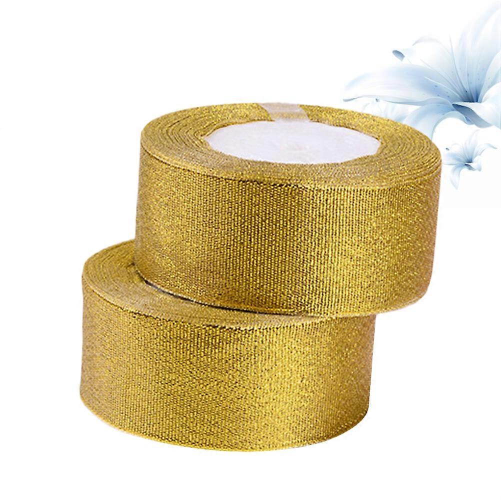 Glitter Ribbon Shiny Metallic Ribbon For Cake Wrapping Craft Design 25 Yards x 1.57 Inch Elegant 2 Rolls