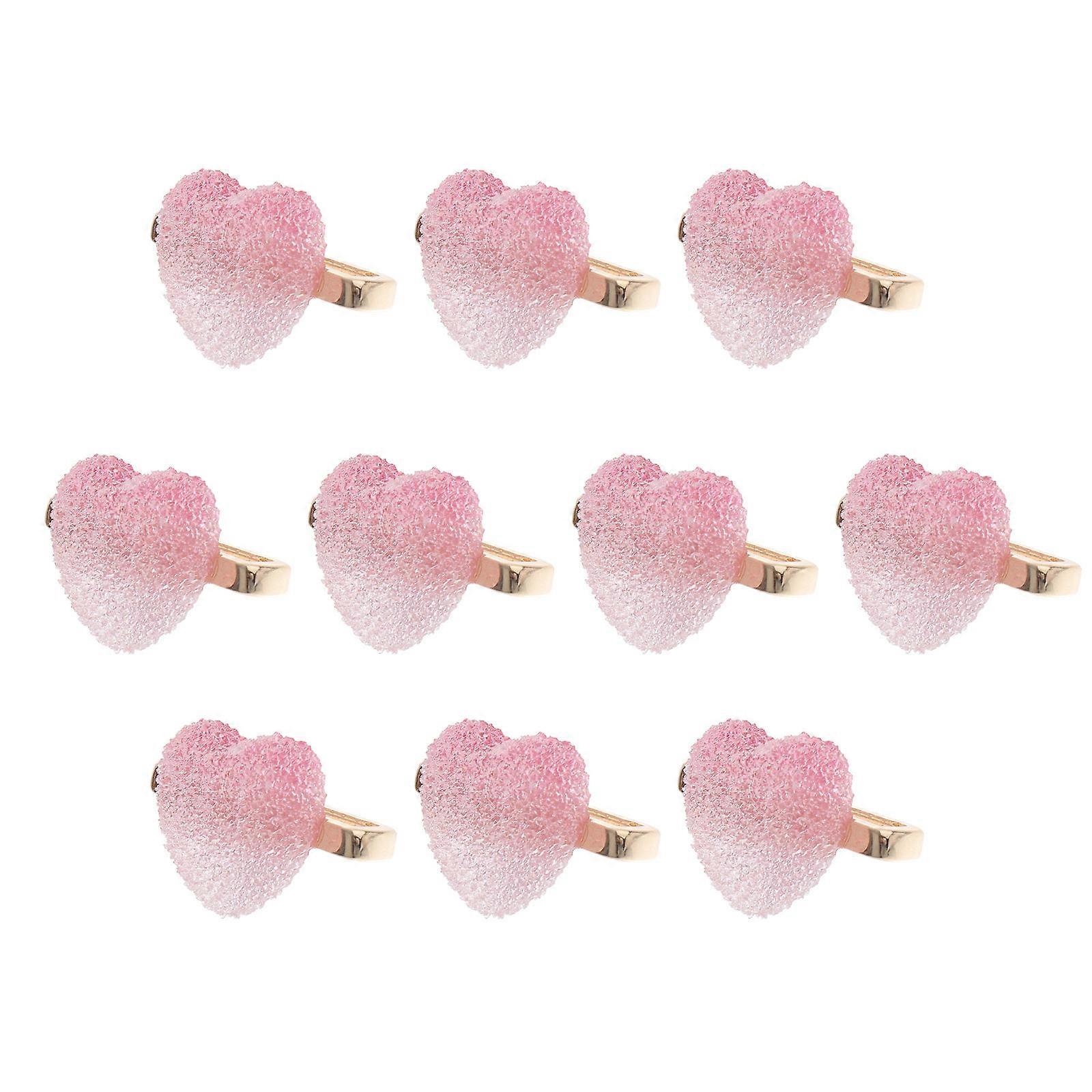 Watch Charms For Smartwatch Bands Decorative Rings Charming Ornaments 10Pcs Individual Design Daily Use Pink Alloy Plastic