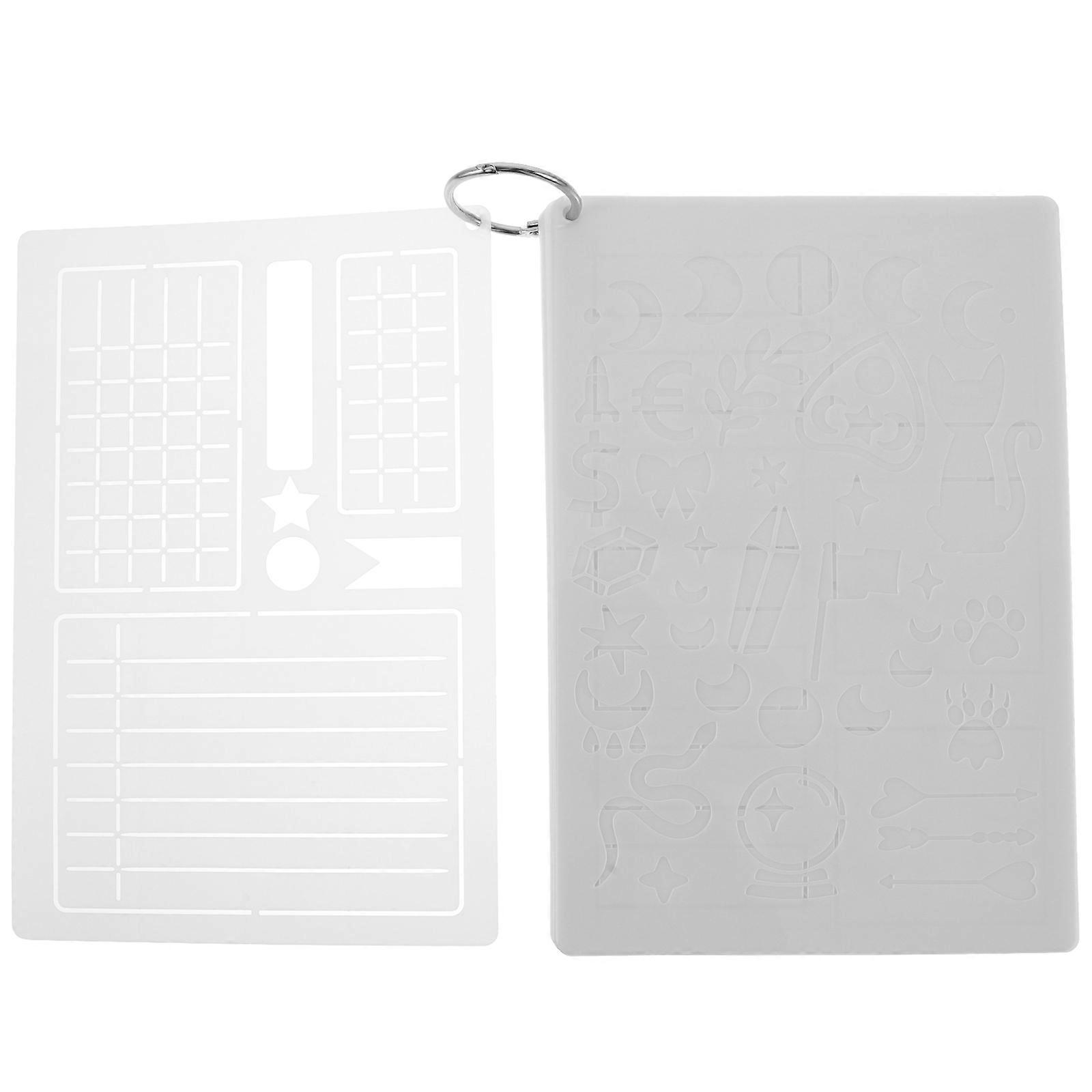 Durable Painting Stencils 24Pcs Hollow Templates For Craft Decoration 21X14Cm White Functional Design